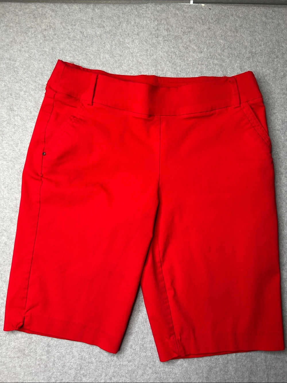 Attyre‎ Bright Red Pull-On Bermuda Shorts